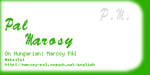 pal marosy business card